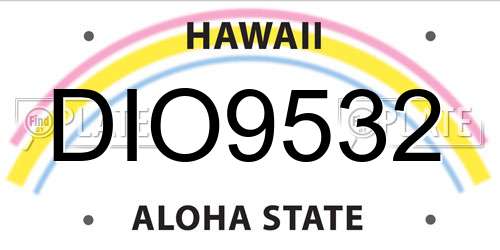 DIO9532 Hawaii License Plate
