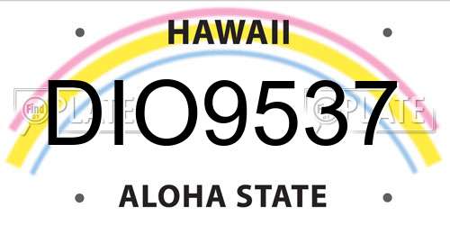 DIO9537 Hawaii License Plate