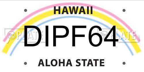 DIPF64 Hawaii License Plate