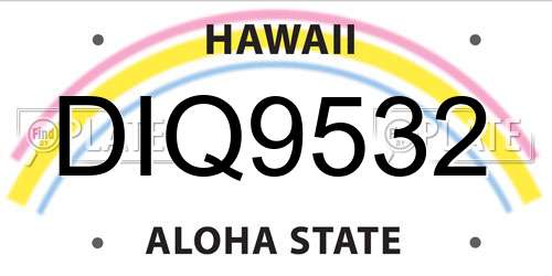 DIQ9532 Hawaii License Plate