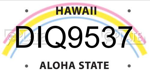 DIQ9537 Hawaii License Plate