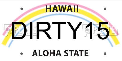 DIRTY15 Hawaii License Plate