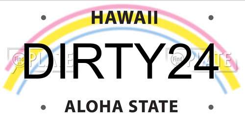 DIRTY24 Hawaii License Plate