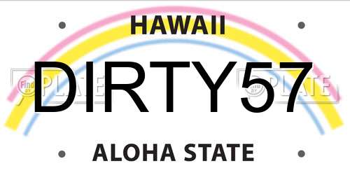 DIRTY57 Hawaii License Plate