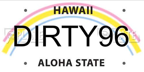 DIRTY96 Hawaii License Plate
