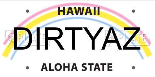 DIRTYAZ Hawaii License Plate
