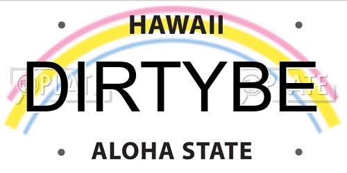 DIRTYBE Hawaii License Plate