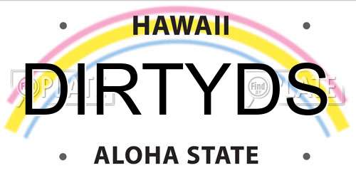 DIRTYDS Hawaii License Plate