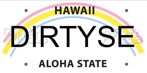 DIRTYSE Hawaii License Plate