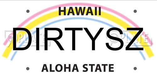 DIRTYSZ Hawaii License Plate
