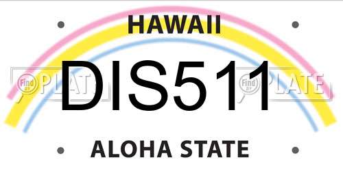 DIS511 Hawaii License Plate