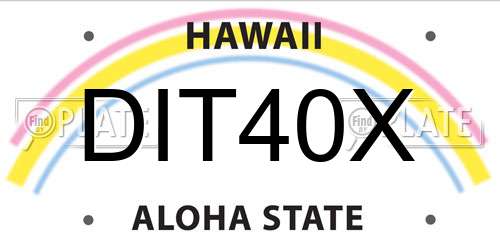 DIT40X Hawaii License Plate