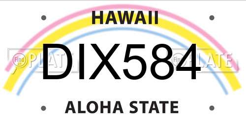 DIX584 Hawaii License Plate