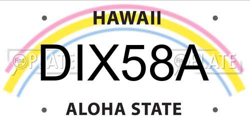 DIX58A Hawaii License Plate