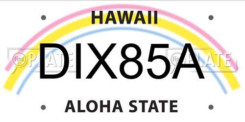 DIX85A Hawaii License Plate