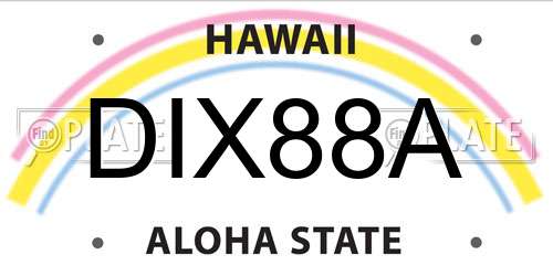 DIX88A Hawaii License Plate