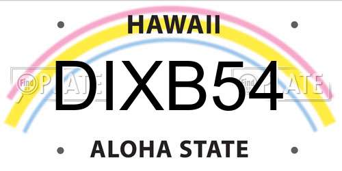 DIXB54 Hawaii License Plate