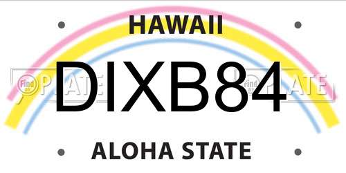 DIXB84 Hawaii License Plate