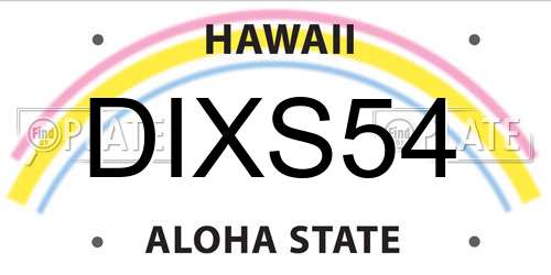 DIXS54 Hawaii License Plate