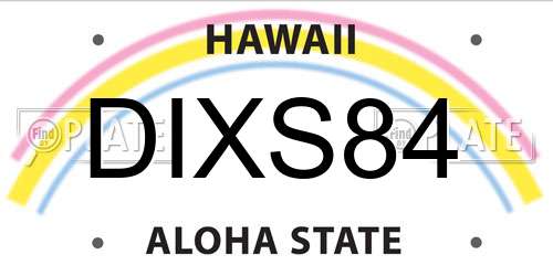 DIXS84 Hawaii License Plate