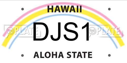 DJS1 Hawaii License Plate