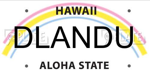 DLANDU Hawaii License Plate