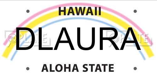 DLAURA Hawaii License Plate