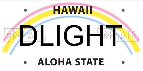 DLIGHT Hawaii License Plate