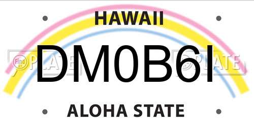 DM0B6I Hawaii License Plate