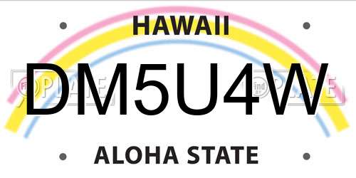 DM5U4W Hawaii License Plate