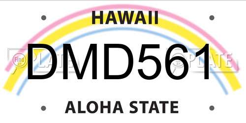 DMD561 Hawaii License Plate