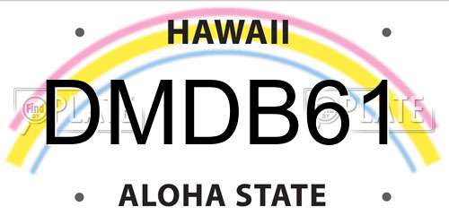 DMDB61 Hawaii License Plate