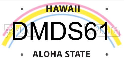 DMDS61 Hawaii License Plate