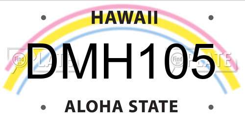 DMH105 Hawaii License Plate