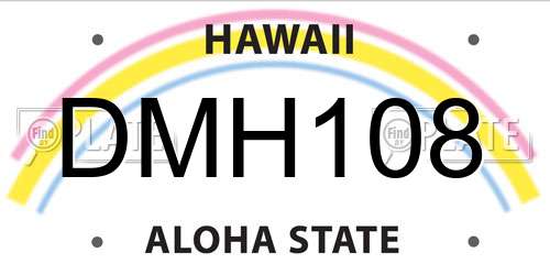 DMH108 Hawaii License Plate