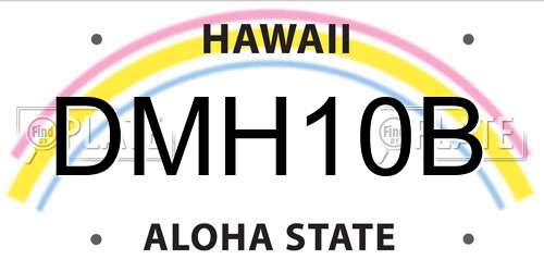 DMH10B Hawaii License Plate