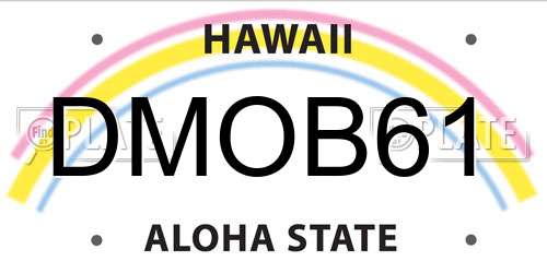 DMOB61 Hawaii License Plate