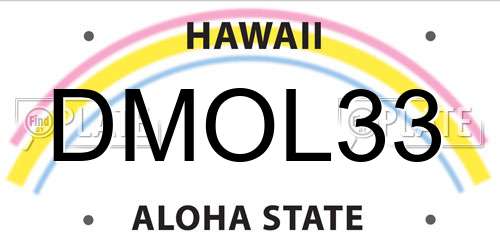 DMOL33 Hawaii License Plate