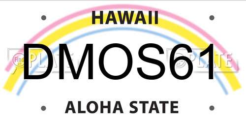DMOS61 Hawaii License Plate