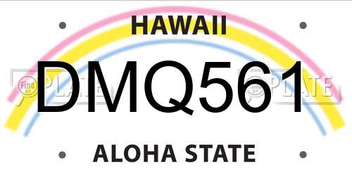 DMQ561 Hawaii License Plate