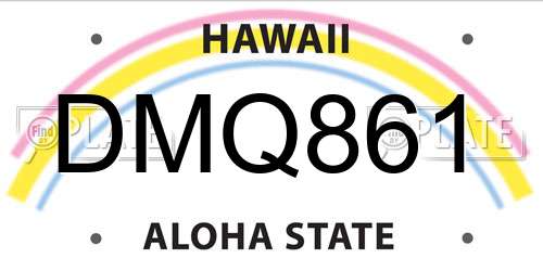 DMQ861 Hawaii License Plate