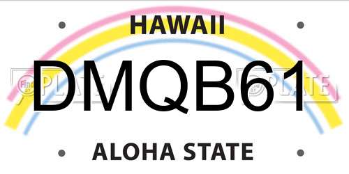 DMQB61 Hawaii License Plate