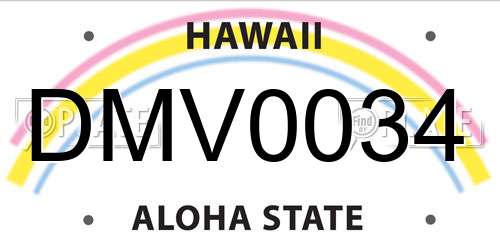 DMV0034 Hawaii License Plate