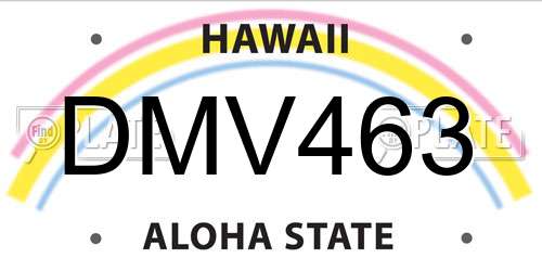 DMV463 Hawaii License Plate