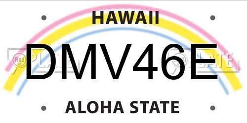 DMV46E Hawaii License Plate