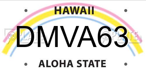 DMVA63 Hawaii License Plate