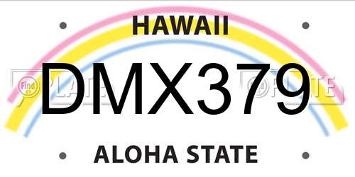DMX379 Hawaii License Plate