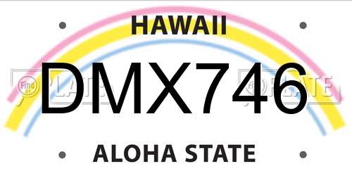 DMX746 Hawaii License Plate