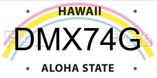 DMX74G Hawaii License Plate