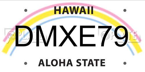 DMXE79 Hawaii License Plate